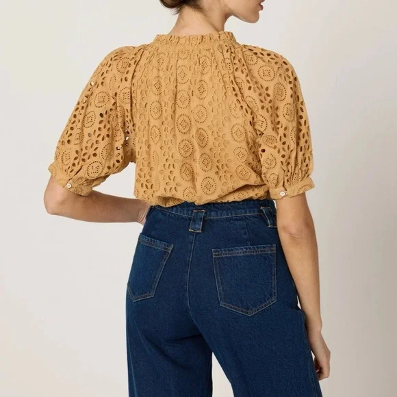 Cleobella Tan Eyelet Blouse - Picture 3 of 5